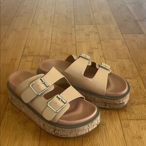 Tan Platform Sandals